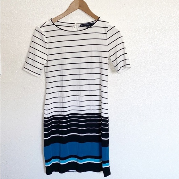 WHBM Striped Colorblock T Shirt XXS Mini Dress - Picture 1 of 11